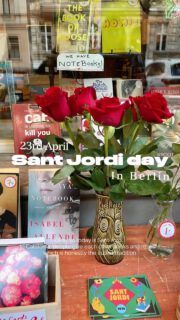 23rd April —— Books, roses, and a little bit of magic 🌹📚
Today was all about celebrating Sant Jordi — one of the most beautiful traditions from Catalonia, Spain. 

Inspired by the legend of Saint George, a knight defeats a dragon to save a princess, and from the dragon’s blood, a rose blooms. That’s why roses became part of the tradition. And over time, books were added, turning the day into a celebration of love and stories.

I love the idea of giving someone a rose and a book — something beautiful to hold, and something beautiful to keep.

A day that feels like stepping inside a story ✨