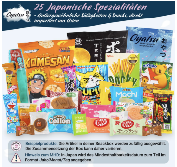 getDigital Oyatsu Japan Box - Selected Mix of 25 Snacks - Japanese Sweets, Chips, Mochi, Crackers, Chocolate, Sweets, Includes Brochure - Gift Set with Candy from Around the World - Image 2
