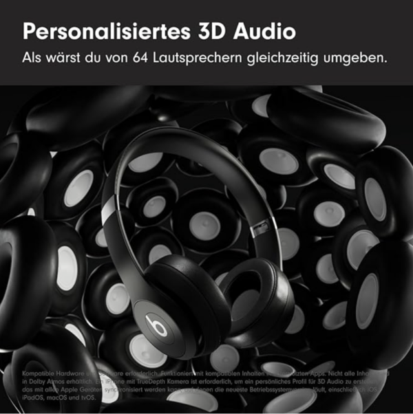 Beats Solo 4 Wireless Bluetooth On-Ear Headphones, Apple & Android Compatible, Up to 50 Hours Battery Life - Matte Black - Image 2
