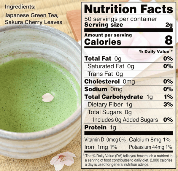 YAMASAN KYOTO UJI Matcha Green Tea Powder with Cherry Blossom Tea, Japanese Drinks, Japanese Food, Culinary Grade (100g) - Image 2